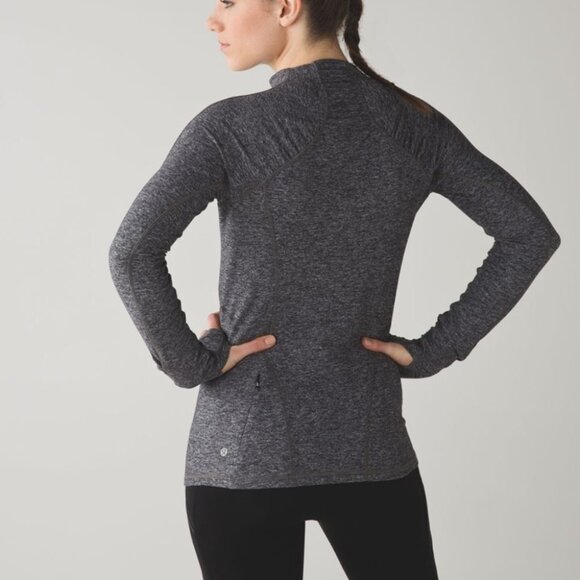 Lululemon Warm It Up Long Sleeve Training Running TopHeathered Black - Picture 3 of 14